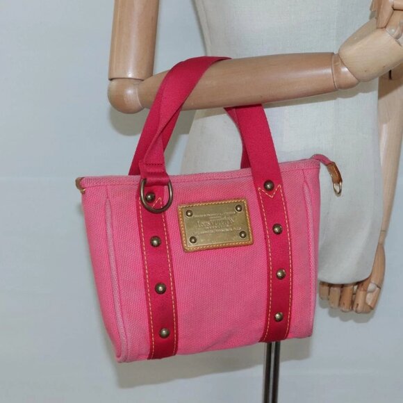LOUIS VUITTON Antigua Cabas PM Hand Bag Rouge Pink - Picture 14 of 16